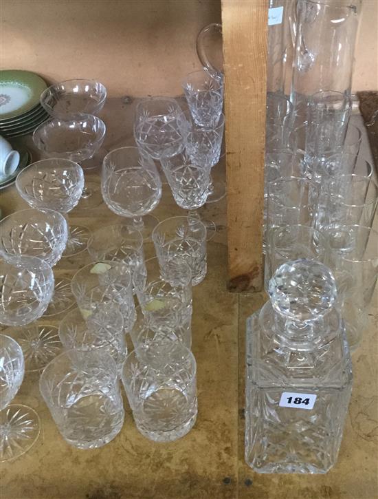 Quantity of cut glass